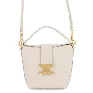 Celine Triomphe Bucket Leather Handbag, CELINE 2-way Shoulder Bag,